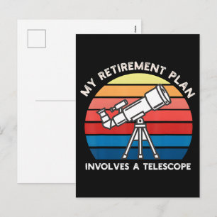 My Retiret Plan Involves A Telescope Holiday Postcard