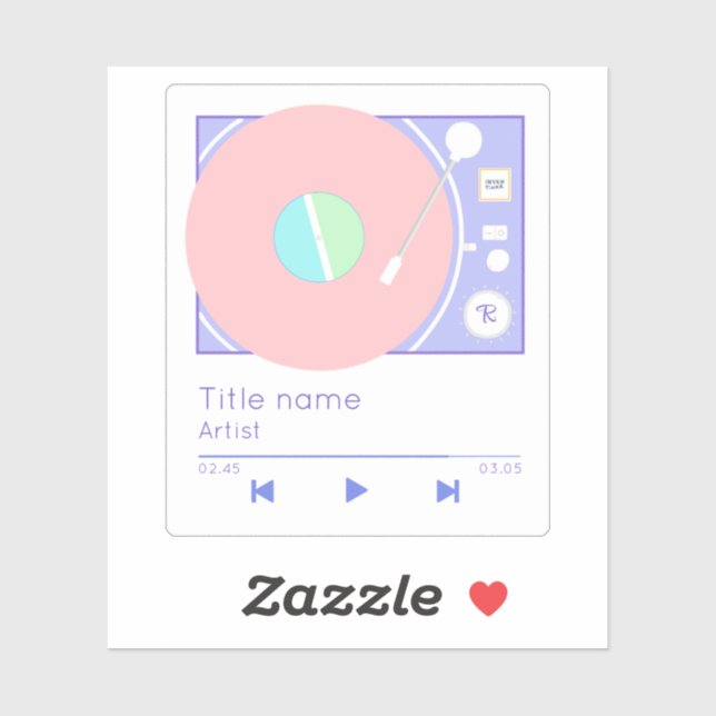 My Retro Vibes Vinyl Record Player Pastel (Sheet)