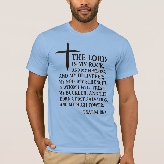 My Rock, My Fortress – Psalm 18:2 T-Shirt (Front)