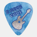 My Rockstar Blue and Black Musical Notes Guitar Pick<br><div class="desc">Guitar pick with blue and black musical notes. Romantic gift for your partner.</div>