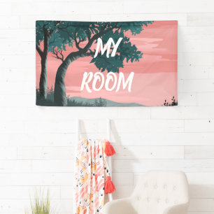 My Room Floral Tree Sunset Banner