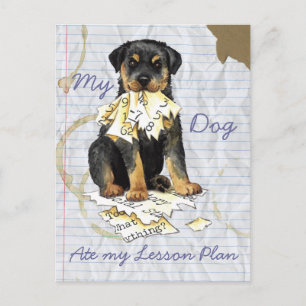 My Rottweiler Ate My Lesson Plan Postcard