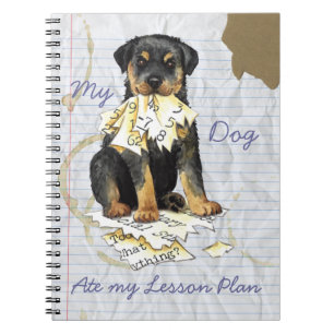 My Rottweiler Ate My Lesson Plan Spiral Notebook
