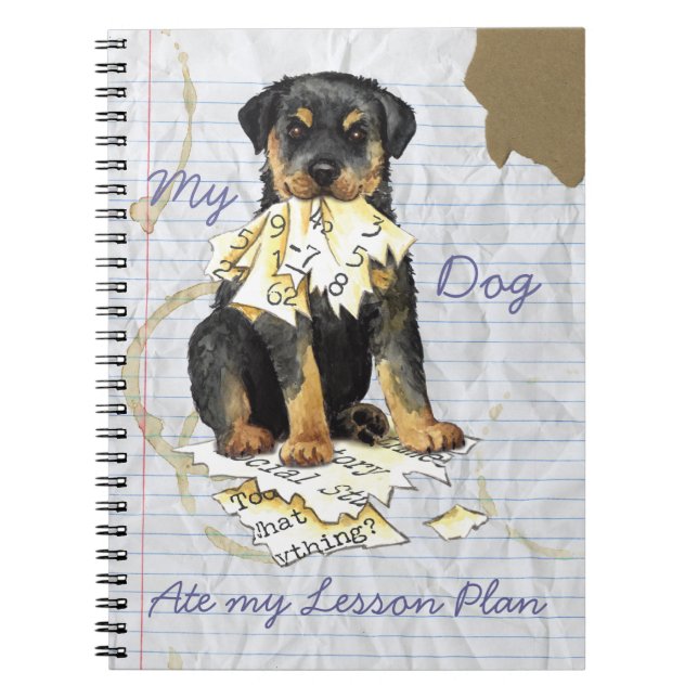 My Rottweiler Ate My Lesson Plan Spiral Notebook (Front)
