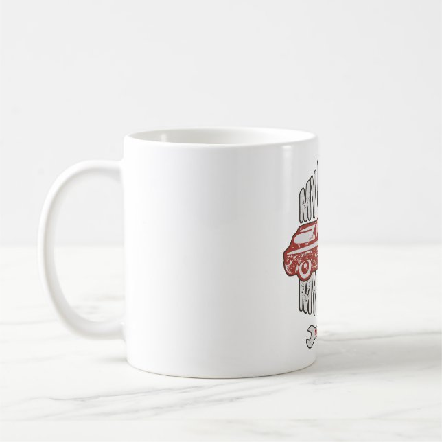 My Rules Classic Red Car Retro Mechanic Coffee Mug (Left)