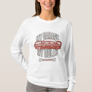 My Rules Classic Red Car Retro Mechanic T-Shirt