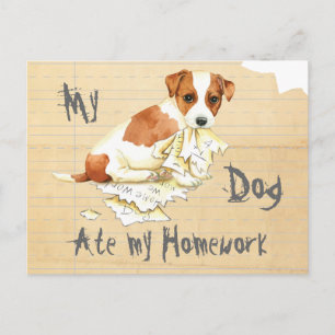 My Russell Terrier Ate My Homework Postcard
