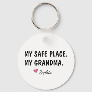 My Safe Place My Grandma Personalised Key Ring