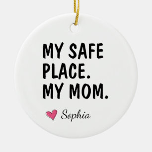 My Safe Place My Mum Personalised Ceramic Tree Decoration