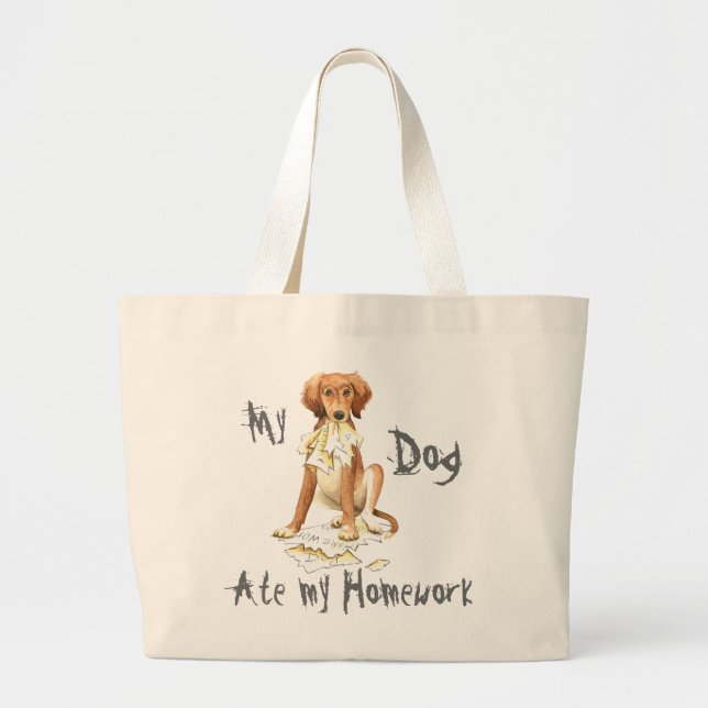 My Saluki Ate my Homework Large Tote Bag (Front)