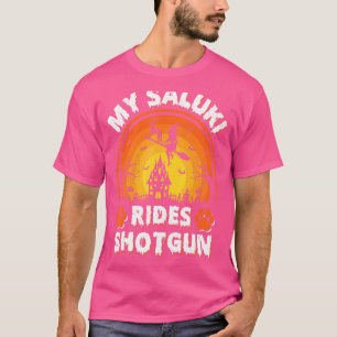 My Saluki Dog Ride Witch Shotgun Halloween T-Shirt