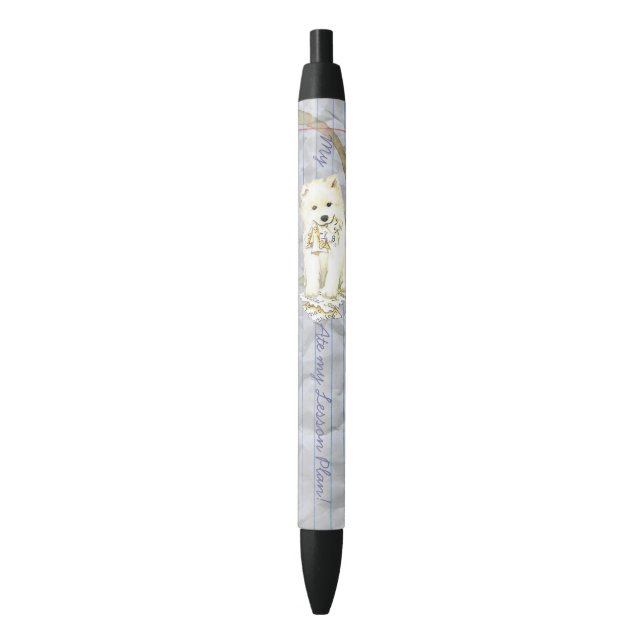 My Samoyed Ate my Lesson Plan Black Ink Pen (Front Vertical)