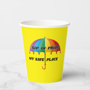 MY SANCTUARY, LEMON YELLOW LGBTQ 8 oz. Party Paper Cups