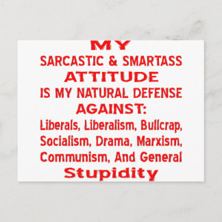 My Sarcastic & Smartass Attitude Is My Natural Postcard