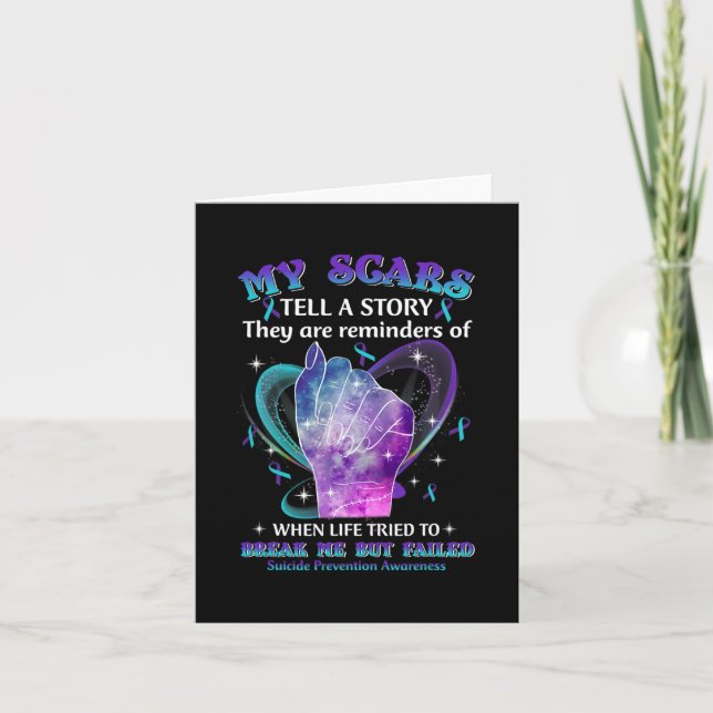 My Scars Suicide Prevention Awareness  Card (Front)