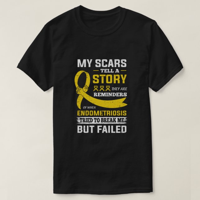 My Scars Tell A Story Endometriosis Awareness T-Shirt (Design Front)