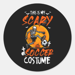 My Scary Soccer Costume Skeleton Halloween Player Classic Round Sticker