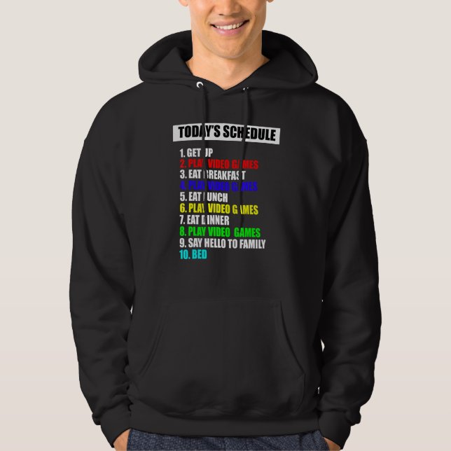 My Schedule Perfect Day Video Games Tee  Gamer (Front)
