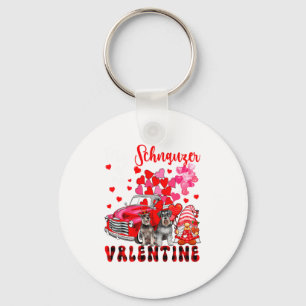 My Schnauzer Is My Valentine Two Dogs With Gnome P Key Ring