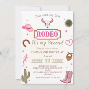 My Second Rodeo 2nd Birthday Cowboy Invitation