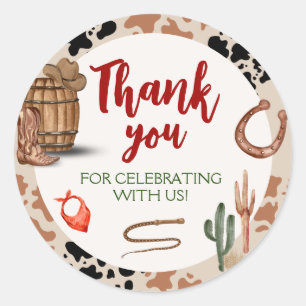 My Second Rodeo Party Cowboy Birthday Classic Round Sticker