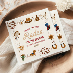 My Second Rodeo Western Cowboy 2nd Birthday Party Napkin