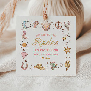 My Second Rodeo Western Cowgirl 2nd Birthday Party Favour Tags