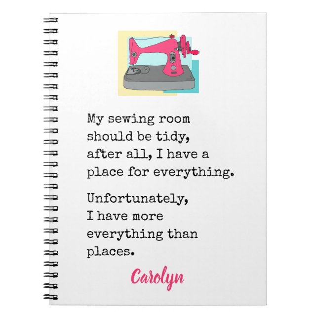 My sewing room should be tidy ... personalized not notebook (Front)