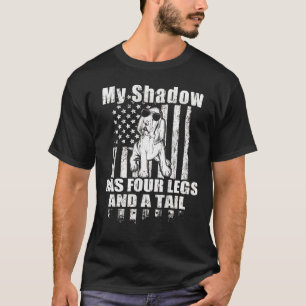My Shadow Bloodhound Proud American Flag T-Shirt