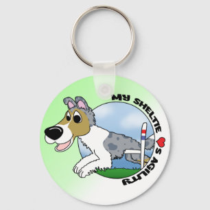 My Sheltie Loves Agility Key Ring