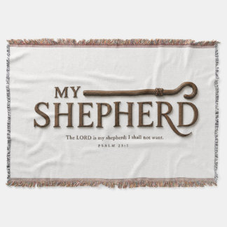 MY SHEPHERD | Pure White | Psalm 23:1 Throw Blanket