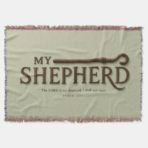 MY SHEPHERD Soft Sage Psalm 23:1 Throw Blanket