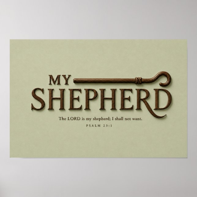 MY SHEPHERD – Soft Sage | Psalm 23:1 Wall Art (Front)