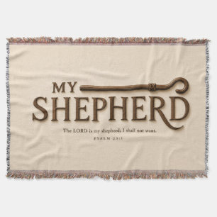 MY SHEPHERD Warm Cream Psalm 23:1 Throw Blanket