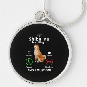 My shiba inu is calling   Humour Dog Gift Key Ring