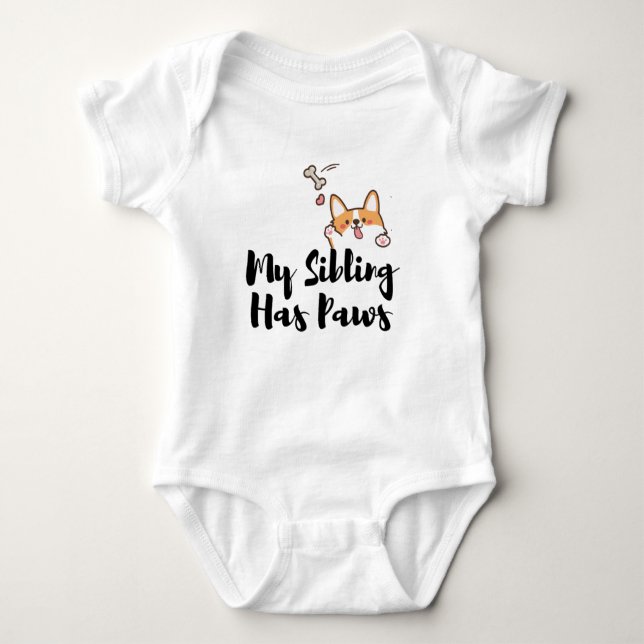 My Sibling Has Paws Baby Bodysuit (Front)