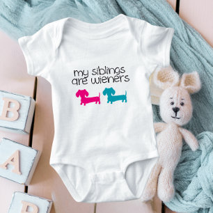 My Siblings are Wieners Dachshund Baby Outfit  Baby Bodysuit