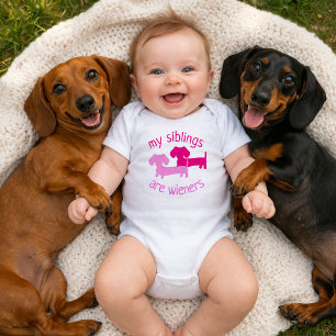 My Siblings are Wieners Dachshunds Baby Girl Gift Bodysuit