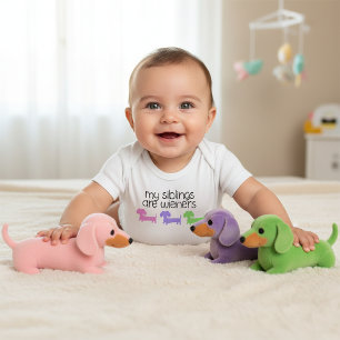 My Siblings are Wieners Dogs   Baby Shower Gift  Baby Bodysuit