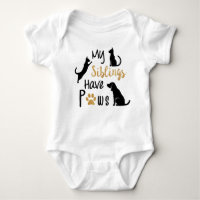 My siblings have paws baby bodysuit