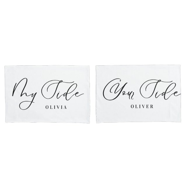 My side your side personalised elegant script pill pillowcase (Front-Set)