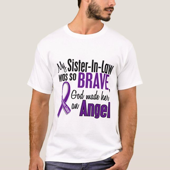 My Sister-In-Law Is An Angel Pancreatic Cancer T-Shirt (Front)