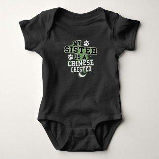 My Sister Is A Chinese Crested Funny Baby Bodysuit