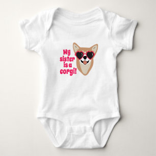 My Sister Is A Corgi Baby Bodysuit