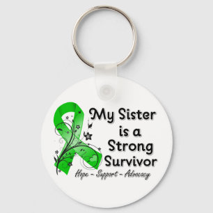 My Sister is a Strong Survivor Green Ribbon Key Ring