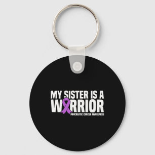 My Sister is a Warrior Pancreatic Cancer Awareness Key Ring