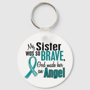 My Sister Is An Angel 1 Ovarian Cancer Key Ring