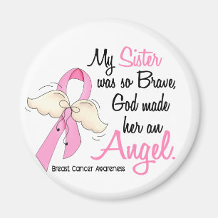 My Sister Is An Angel 2 Breast Cancer Magnet
