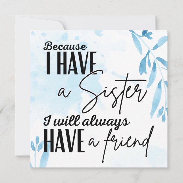 My Sister My Friend Card (Front)