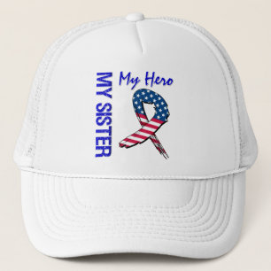 My Sister My Hero Patriotic Grunge Ribbon Trucker Hat